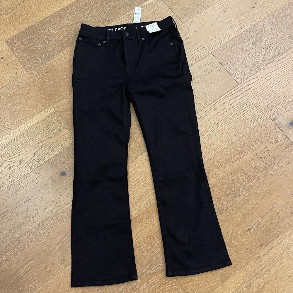 J. Crew 9" Black Billie Demi Boot Cut Jeans - Size 28 - NWT!